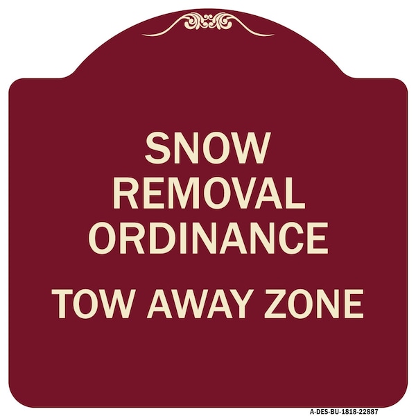 Signmission Snow Emergency Route Tow Away Zone W/ Graphic Heavy-Gauge Aluminum Sign, 18" x 18", BU-1818-22887 A-DES-BU-1818-22887 - main